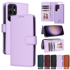 For Samsung S23 S24 Ultra S21 S22 Plus A55 Removable Card Wallet Leather Case