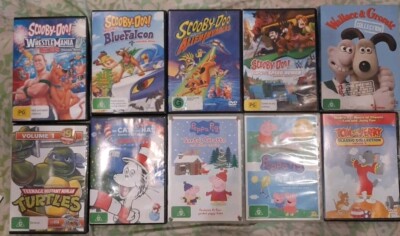 MIX Cartoon DVD Lot : Scooby Doo Peppa Pig Dr Seuss Wallace Gromit Tom N Jerry