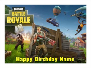 image is loading fortnite a4 cake topper edible icing image birthday - fortnite a4 cake topper