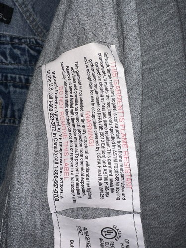 Bulwark FR Fire Resistant Long Sleeve Workwear Shirt Size XL Heather Gray Nomex - Picture 19 of 19
