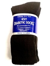 DIABETIC Crew Socks Size:10-13,Physicians Approved For Shoe size7 to 12 3p Brown