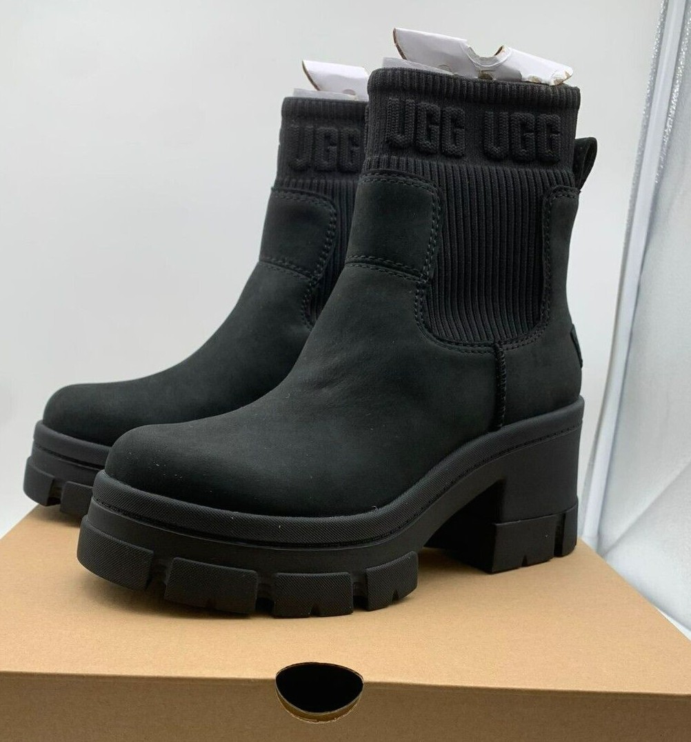 UGG BROOKLYN CHELSEA Black LEATHER WATERPROOF WOMEN'S BOOTS UGG BROOKLYN CHELSEA Black LEATHER WATERPROOF WOMEN'S BOOTS