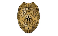 2" NAVY SECURITY FORCES gold bumper sticker decal usa made