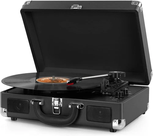 Vinyl Record Player Bluetooth 3-Speed Portable Vintage Suitcase,with Speakers