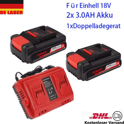 18V 3,0Ah Para Einhell Batería/Doble Cargador Power X-Change Todos los Dispositivos PXC LED DE - Imagen 18 de 35