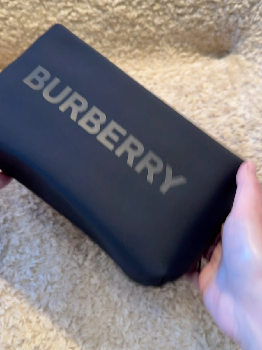 Burberry Logo Clutch Toiletry Bag Cosmetic Pouch Travel Case