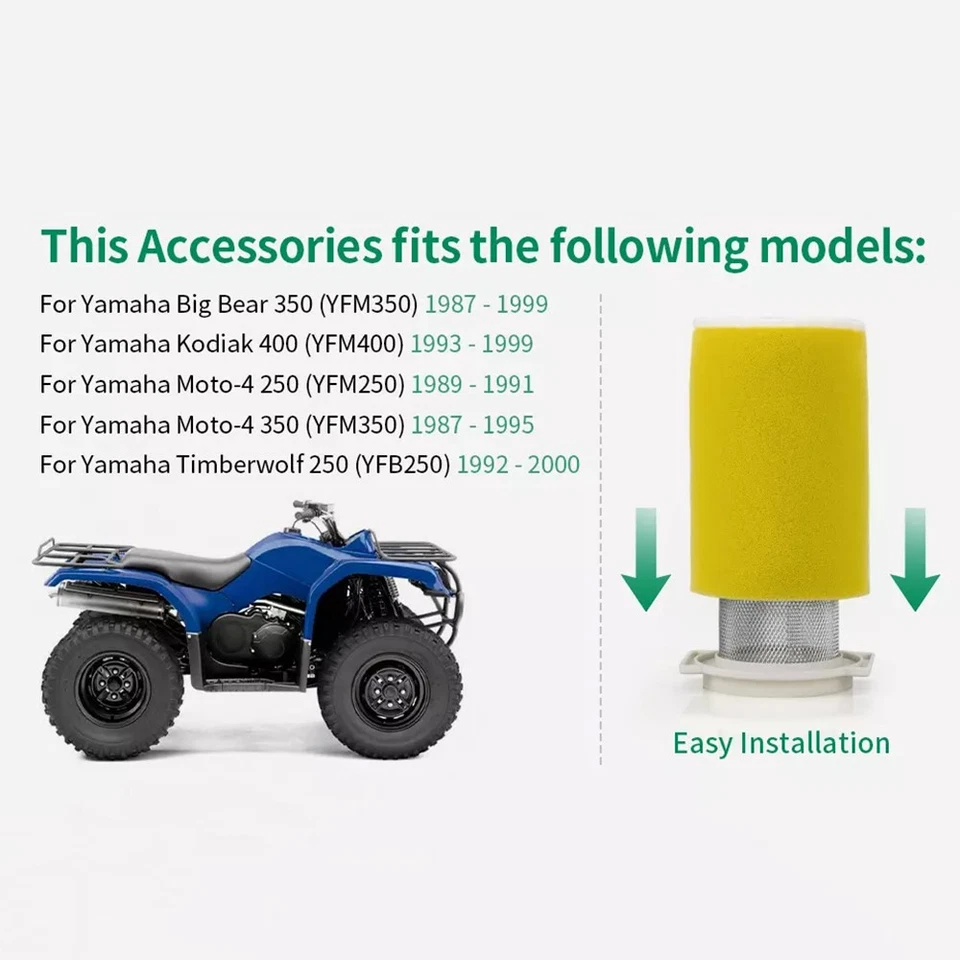Filtro de aire y bujía guía para Yamaha Big Bear 350 YFM350 FH/FW/U 1987-1999 Foto 2 de 4