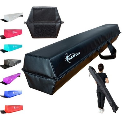 MARFULA Balance Beam - Folding Floor Gymnastics Equipment for 6ft, Black 