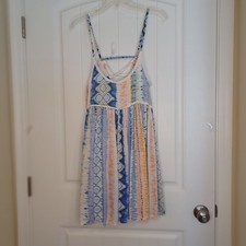 Raga Flamingo Multicolor Mini Dress Women's Size Medium Summer Beachy Vacation