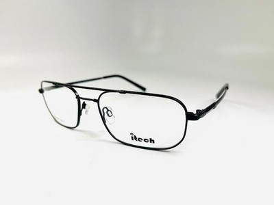 New I-TECH Matte Black SERVER Titanium & Memory Metal Eyeglasses 56/18/145