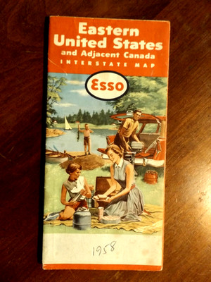 Esso 1958 Eastern United States And Adjacent Canada Interstate Road Street Map