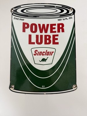 Sinclair Power Lube Advertising Sign 8x10'' Green White Red Gas & Oil