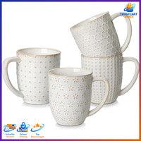 Kaffeetassen Set 4Er 480Ml Steingut Beige GroßE Tassen FüR Kaffee Tee