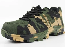 Camouflage Steel Toe Safety Shoes for Men Women Lightweight Work Sneakers