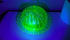 Vintage Jeannette Sierra Pinwheel Uranium / Green Depression Glass Butter Dish