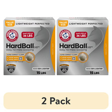  2 pack ARM  HAMMER Hardball Lightweight Cat Litter, Clumping, Multi-Cat, 15Lb