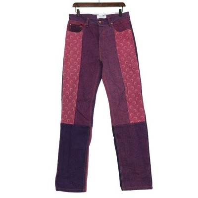 Marine Serre Burgundy Denim Unisex Hose 59741 152317494