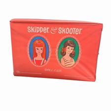 Vintage 1965 Skipper  Scooter Doll Case Mattel Coral Vinyl Hard Case 14x10x3.5  