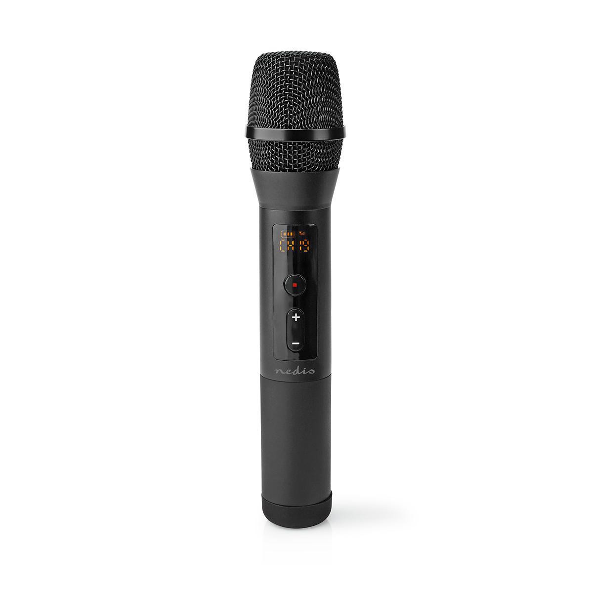 Microphone sans fil cardioïde Nedis à 20 canaux avec contrôle du volume