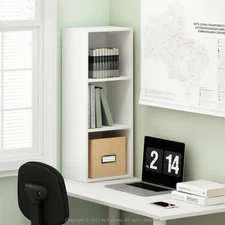 3-Tier No Tool Assembly Open Shelf Bookcase, White