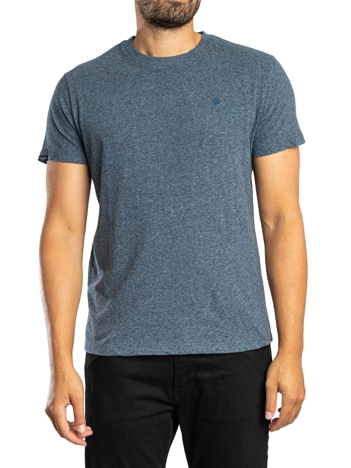Superdry Men's Essential SDCO Embroidered Logo Crew Neck T-Shirt, Blue, Size S, Men - Image 2