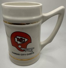 Taza de cerveza de cerámica de los Kansas City Chiefs Stein NFL vintage