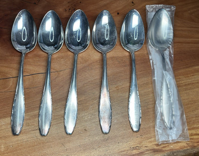 6 WMF Patent 90-45 Scroll Edge Silverplate German Flatware 8-1/2'' SPOONS