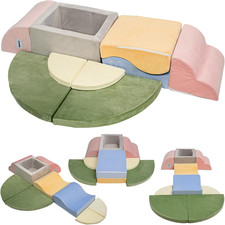 Foam Climbing Blocks with Ball Pit for Toddler, 9-Piece Soft Toddlers Climbing T