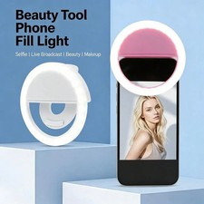 Selfie Mini Ring Fill Light Flash LED Rechargeable Portable Clip-on 3 levels Lig