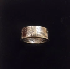 WALKING LIBERTY HALF DOLLAR COIN RING.  90% SILVER. SIZES 9 TO 14. 1941 TO 1947