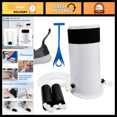 Flexible Sock Aid Device with Long Handle, Easy On/Off Sock Helper for Seniors/D