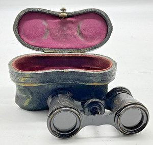 Antique Chevalier Opticien de Paris Opera Glasses with Original Case 1910s/1920s