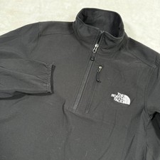 The North Face Mens Black Quarter Zip Softshell Pullover Jacket Size Medium
