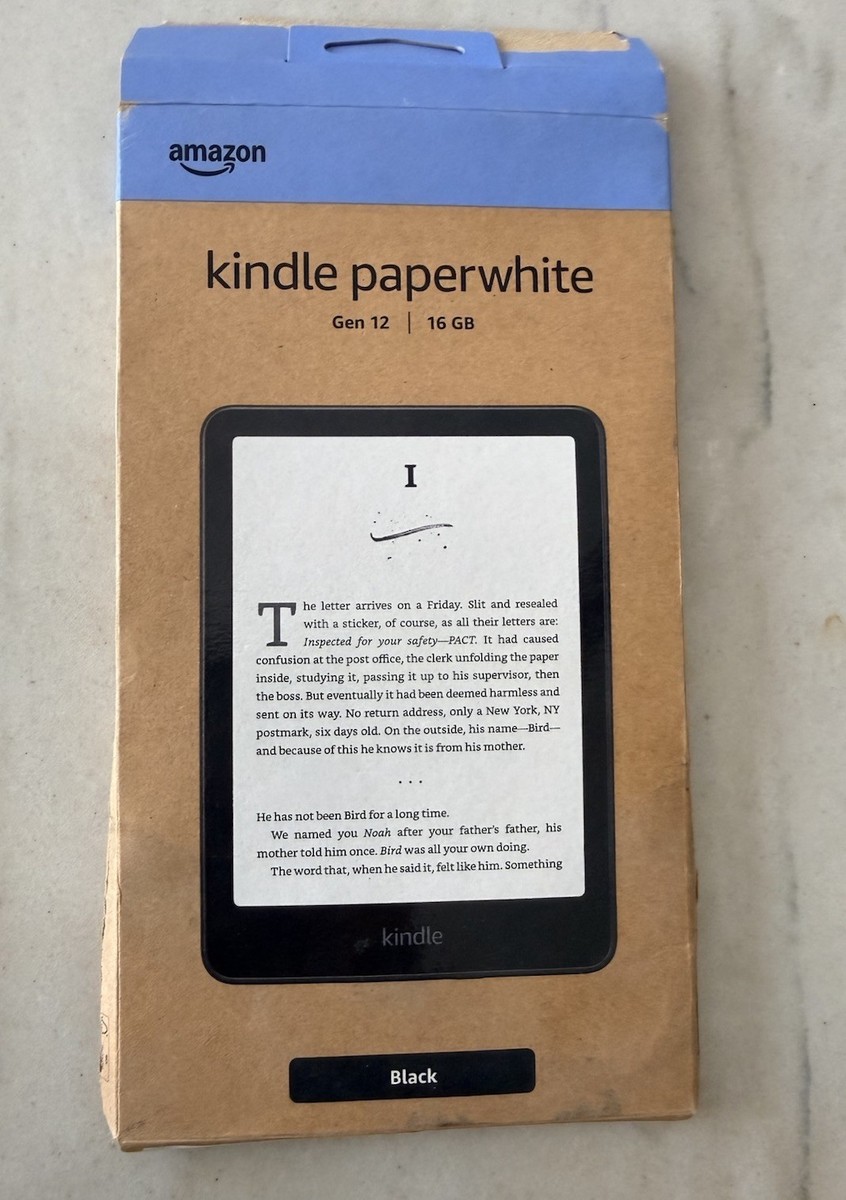Amazon Kindle Paperwhite 12th Gen 16GB 7in Black Waterproof Open