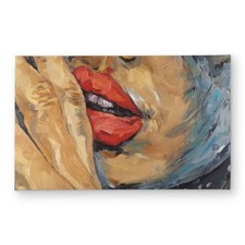 Begin Home Decor CODM21340NQYAR 21 x 34 in. Shushing Lips Closeup Door Mat - ...