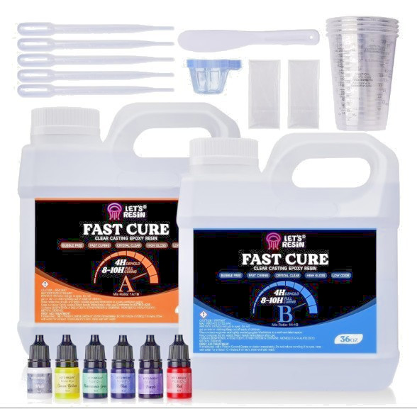 LET'S RESIN Fast Cure Epoxy Resin,Demold in 4 Hours,72OZ Upgrade Quick Drying...