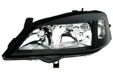 Klarglas Front Haupt Scheinwerfer Schwarz Links H7/HB3 passend für Opel Astra G 