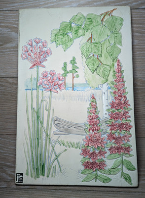 Jie Gantofta 773 Schweden Blume Fluss Wandrelief Keramik - gebraucht massiv aber Gebrauchsspuren