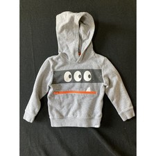 Baby Gap Toddler Gray Monster Zipper Mouth Hoodie Sweatshirt 5T HLWN 3D HOOD