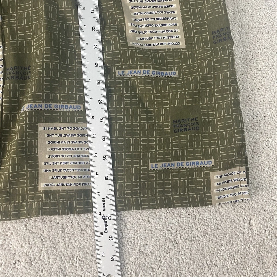 Рубашка мужская Marithe Francois Girbaud 2XL зеленая геометрическая AOP на пуговицах винтажная для чтения - Изображение 4 из 4