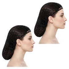 2 PCS Mesh Crochet Hair Nets Snoods for 6.7 Inch Soft Rayon Knit Snood Black ...