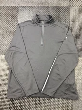 Under Armour Grey Quarter‑Zip Pullover Large Loose Fit A.P.C. Embroidered