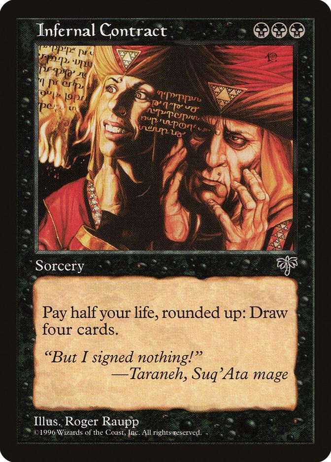 Infernal Contract Rare Mirage Magic: The Gathering Lightly Played