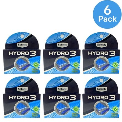 Schick Hydro 3 Skin Protect Razor Cartridges with 7 Hydrating Gel Pools 6 Pack