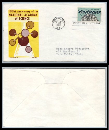 US FDC # 1237 5c Science Cachet Craft 1963, 9p8004 - Picture 1 of 1