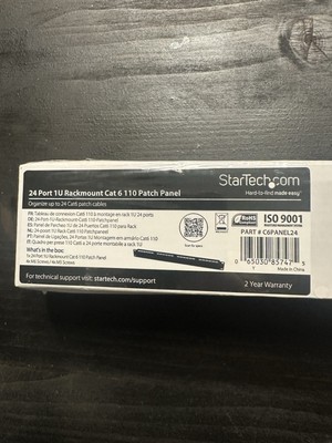 StarTech 24 Port 1U Rackmount Cat 6 110 Patch Panel (C6PANEL24)
