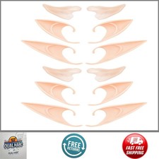 6 Pairs Elf Ears Soft Latex Pointed Fairy Pixie Cosplay Costume Makeup Accessory
