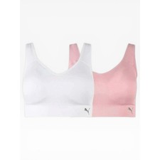 PUMA Seamless Sports Bra 2-Pack DryCELL Pink White S NWT