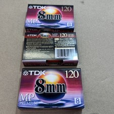 Lot Of 3 TDK 120 Minute 8mm 120MP Premium Camcorder Video Tapes New Sealed