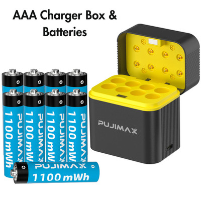 8er Pack Akku AAA Lithium mit Ladegerät 1,5V Li-Ion - 3400mWh